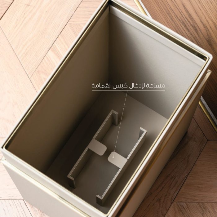 ⁦سلة المهملات باللون بيج⁩ - الصورة ⁦3⁩