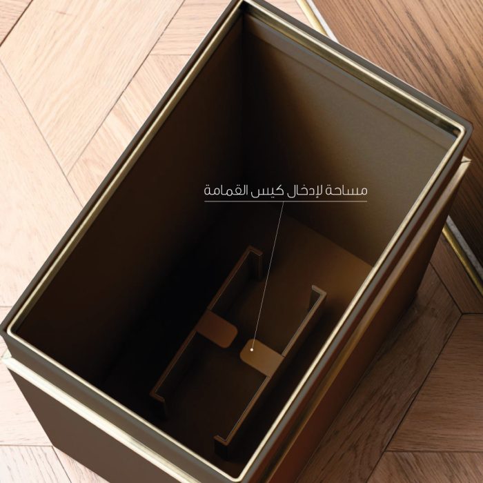 ⁦سلة المهملات باللون البرونزي⁩ - الصورة ⁦2⁩